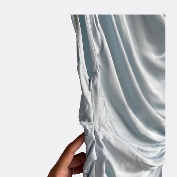 NWT A.L.C. Penny Satin Maxi Dress Cascade Blue sz 0 - Picture 5 of 9